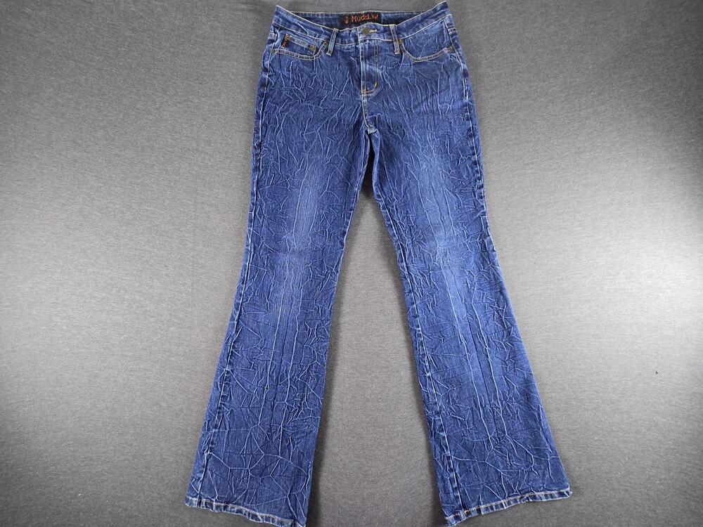 Vtg Y2K Mudd Yo Jeans Juniors 9 Blue  Embroidered Flower Pocket Denim